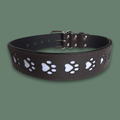 Paw Print Leather Collar
