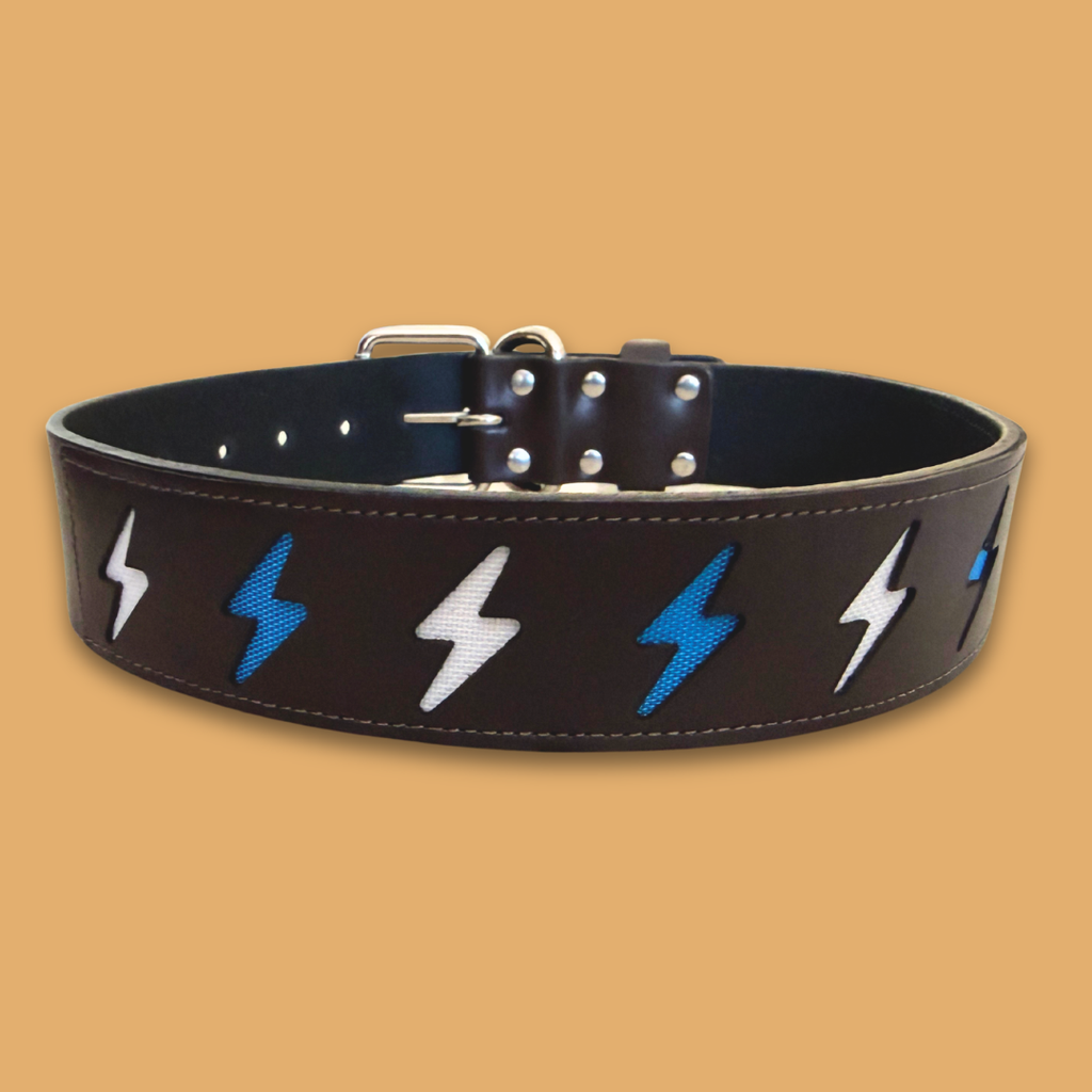 Lightning Bolt Leather Collar